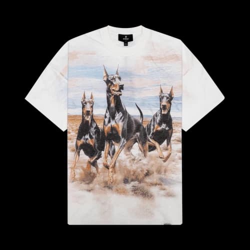 Represent Clo Western Dobermans T-Shirt 'Flat White'