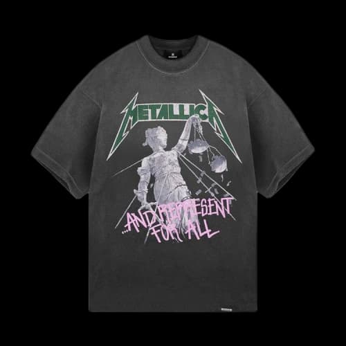 Represent Clo Metallica Justice T-Shirt 'Stained Black'