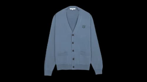Maison Kitsune Bold Fox Head Cardigan Blue
