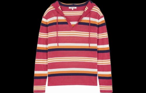 Maison Kitsuné Striped Drawstring Hooded Jumper