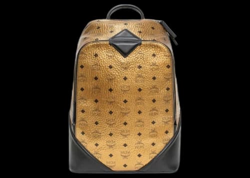 MCM Duke Gold Visetos Backpack Brown