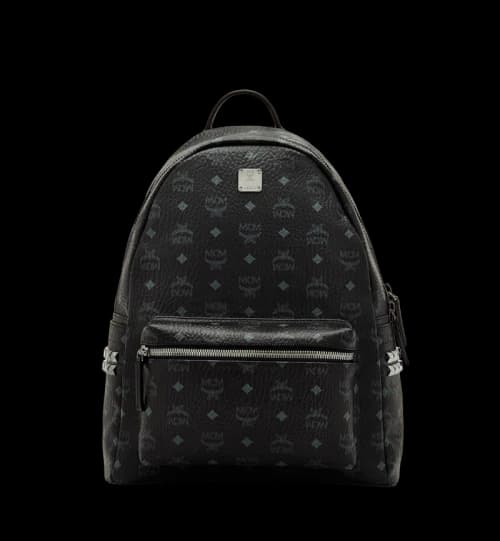 MCM Stark Backpack Visetos Side Studs Medium Black