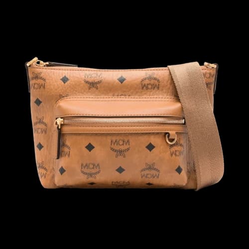 MCM Aren Visetos Small Crossbody 'Cognac'