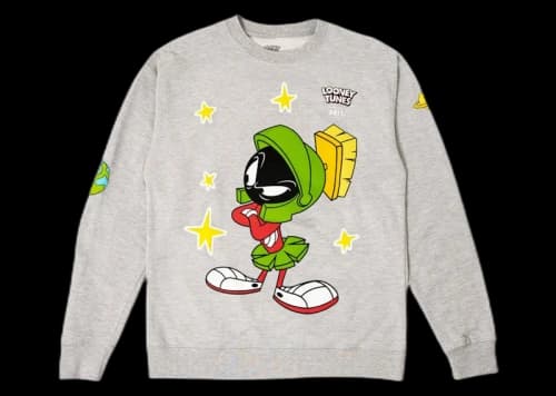 BAIT x Marvin The Martian Stars Crewneck Sweatshirt Gray