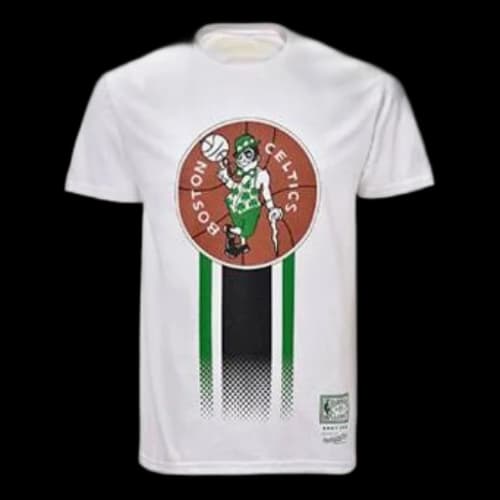 Mitchell & Ness NBA Series Boston Celtics Printing Short Sleeve Couple Style White