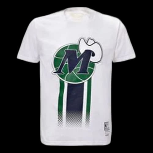 Mitchell Ness NBA Series Dallas Mavericks Printing Short Sleeve Couple Style White