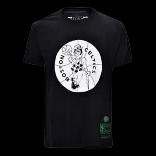 Mitchell & Ness NBA Series Boston Celtics Printing Short Sleeve Couple Style Black