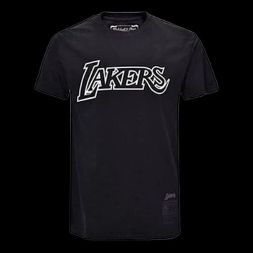 Mitchell & Ness NBA Series Los Angeles Lakers Printing Short Sleeve Couple Style Black