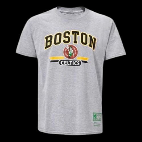 Mitchell & Ness NBA Series Boston Celtics Printing Short Sleeve Couple Style light grey