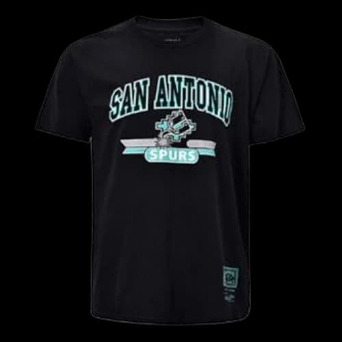 Mitchell Ness NBA Series San Antonio Spurs Printing Short Sleeve Couple Style Black