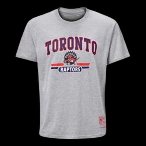 Mitchell & Ness NBA Series Toronto Raptors Sports Printing Short Sleeve Couple Style light grey