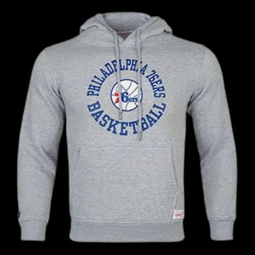 Mitchell & Ness Team MN hooded Athleisure Casual Sports Pullover Philadelphia 76ers Couple Style Gray