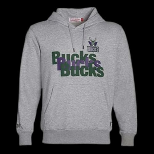 Mitchell & Ness Milwaukee Bucks Team hooded Sports Couple Style Gray