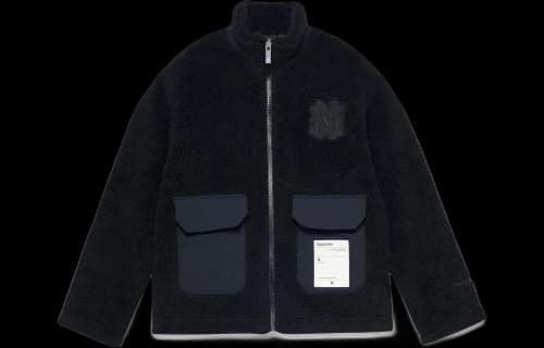 Mitchell & Ness Branded Sherpa Fleece Jacket 'Black'