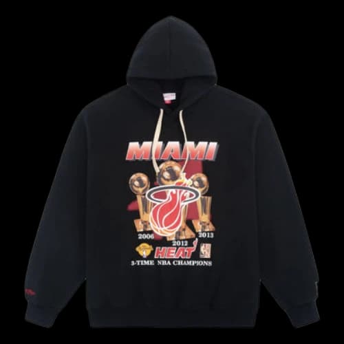 Mitchell & Ness x NBA Miami Heat 3 Times Champion Hoodie 'Black'