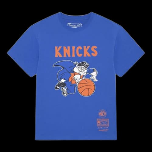 Mitchell & Ness x NBA New York Knicks Basic Logo T-shirt 'Blue'