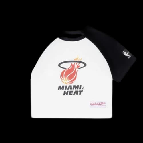 Mitchell & Ness x NBA Miami Heat Short Board T-shirt 'White Black' (Women's)