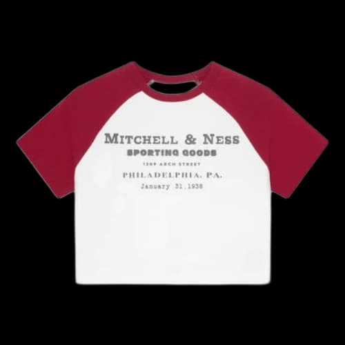Mitchell & Ness x NBA PHILADELPHIA Short Board T-shirt 'White Red' (Women's)