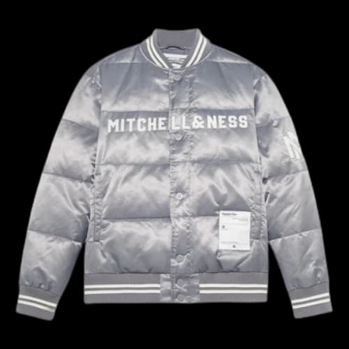 Mitchell & Ness Down Jacket 'Silver'