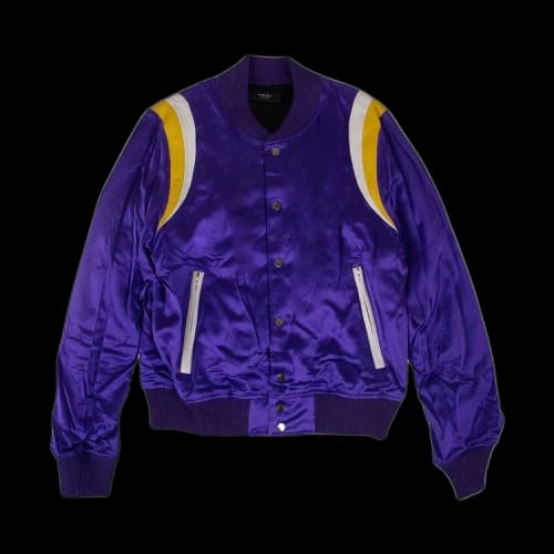 Amiri Silk Varsity Baseball Jacket 'Purple'