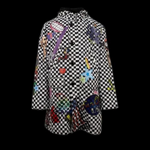 Amiri Check Stickered Parka 'Black/White'
