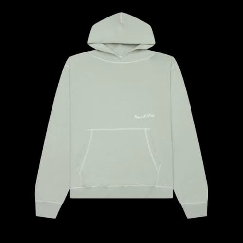 Museum of Peace & Quiet Wordmark Reverse Stitched Hoodie 'Sage'