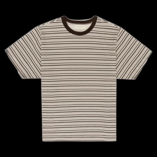 Museum of Peace & Quiet Wordmark Striped T-Shirt 'Brown'