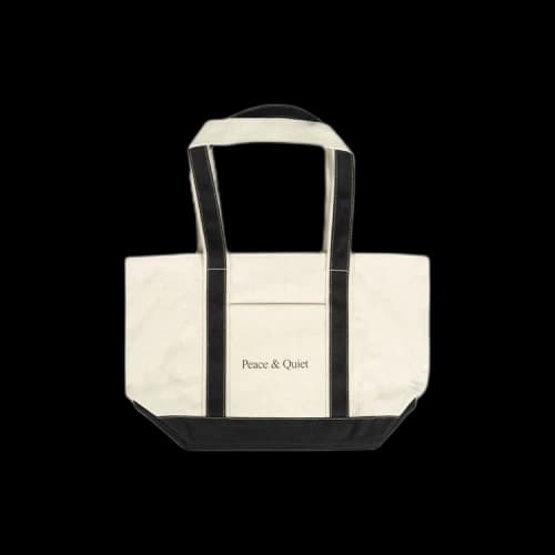 Museum of Peace & Quiet Classic Wordmark Boat Tote Bag 'Black/Natural'