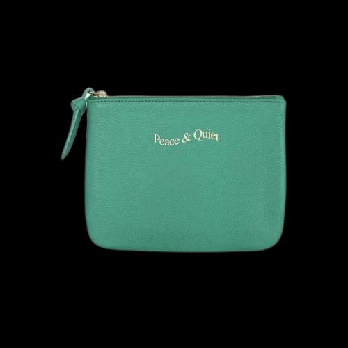 Museum of Peace & Quiet Wordmark Pebble Leather Pouch 'Green'