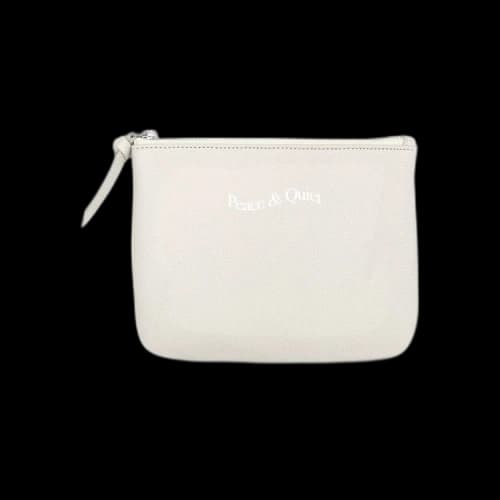 Museum of Peace & Quiet Wordmark Pebble Leather Pouch 'Taupe'