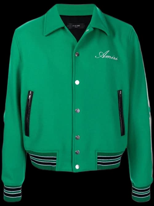 AMIRI Bones Varsity Jacket Green
