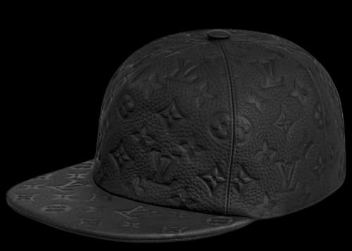 Louis Vuitton 1 Cap Embossed Monogram Leather Black