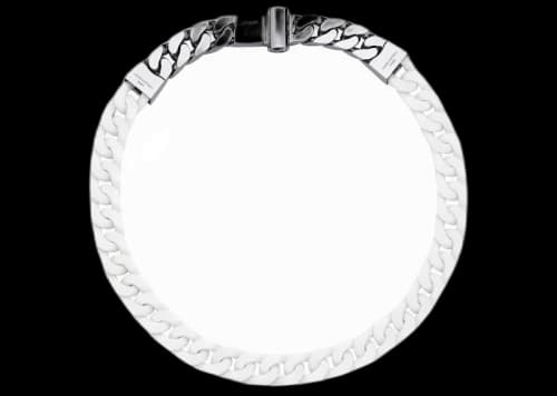 Louis Vuitton Chain Links Gourmette Necklace Powder White