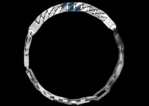 Louis Vuitton Chain Links Patches Necklace Blue Multicolor