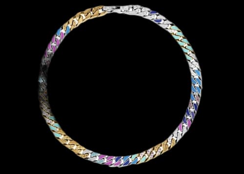 Louis Vuitton Chain Links Patches Necklace Multicolor