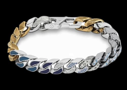 Louis Vuitton Chain Links Patches Bracelet Blue Multicolor
