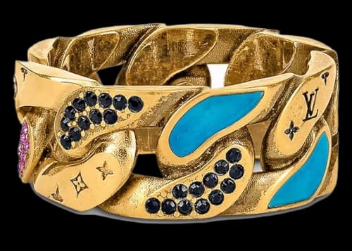 Louis Vuitton Ring Chain Links Gold/Multicolor