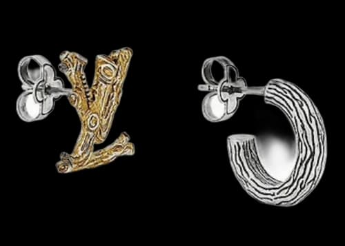 Louis Vuitton Earrings Wood Gold/Silver