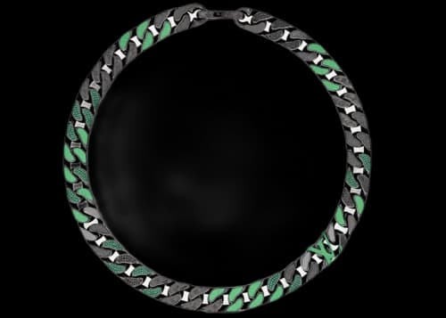 Louis Vuitton 2054 Chain Link Necklace Black Multicolor