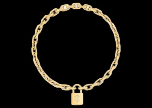 Louis Vuitton LV Edge Cadenas Necklace Gold
