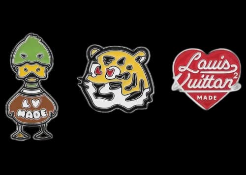 Louis Vuitton x Nigo Pins Set of 3 Silver