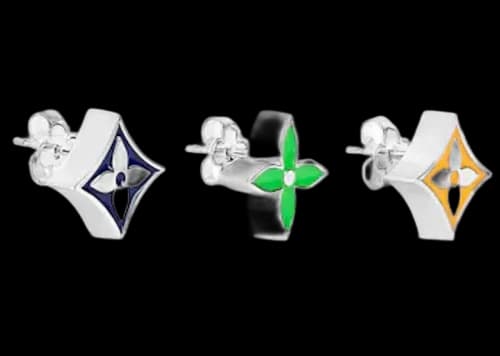 Louis Vuitton Monogram Party Set of 3 Earrings Silver