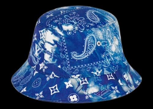 Louis Vuitton Monogram Bandana Reversible Bucket Hat Bleached Blue
