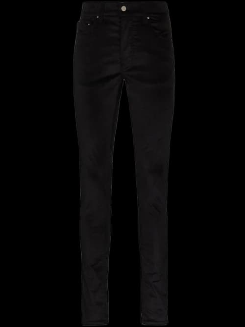 AMIRI Stack Skinny Velour Pants Black