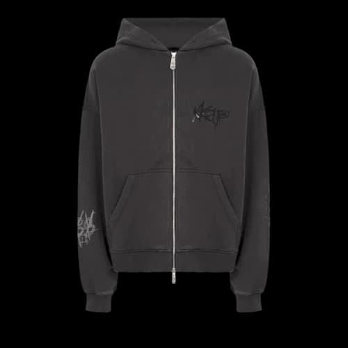 Ksubi Graff Ekcess Zip Thru Hoodie 'Faded Black'