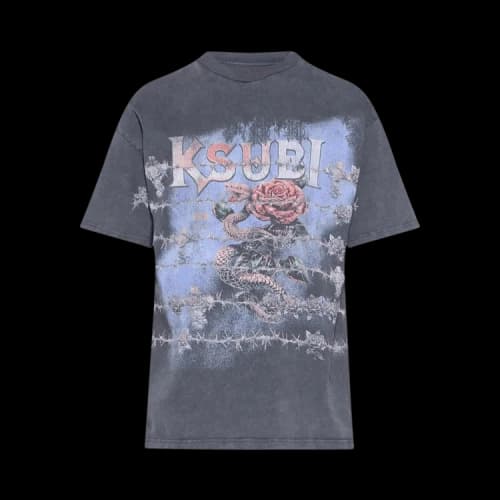 Ksubi Death Snake Ekcess Short-Sleeve Tee 'Rhino Charcoal'