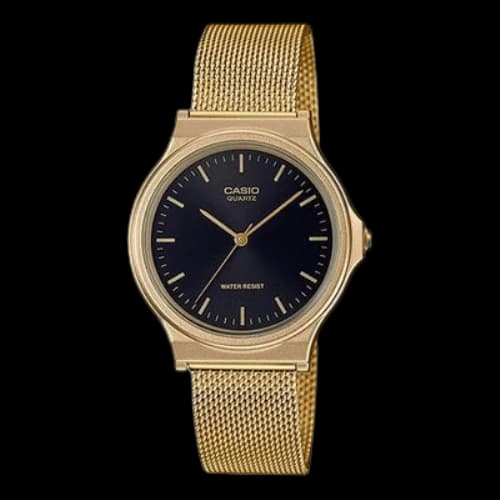 CASIO Waterproof Sports Quartz Black DialGold Mens BlackGold Analog