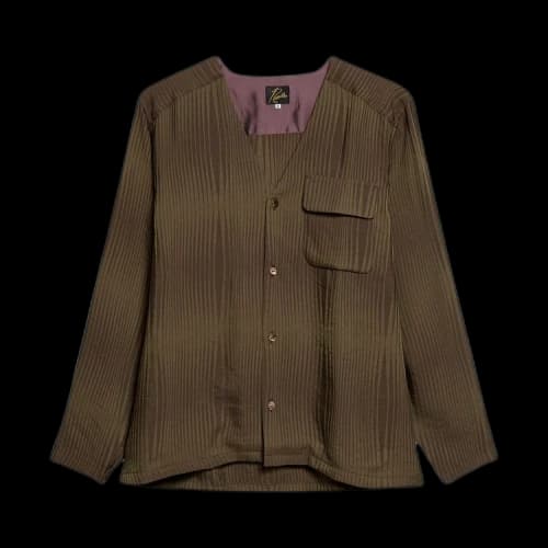 Needles V-Neck R/N Wave Stripe Shirt 'Brown'