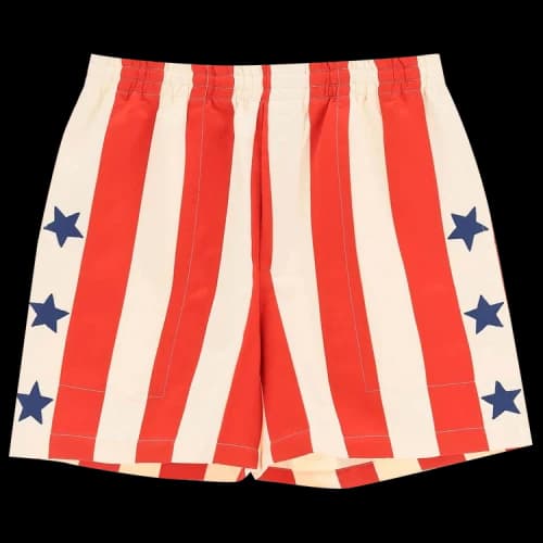 Bode Flag Stripe Shorts 'Red'
