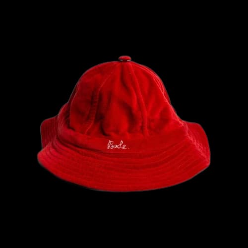 Bode Velvet Signature Bucket Hat 'Red'